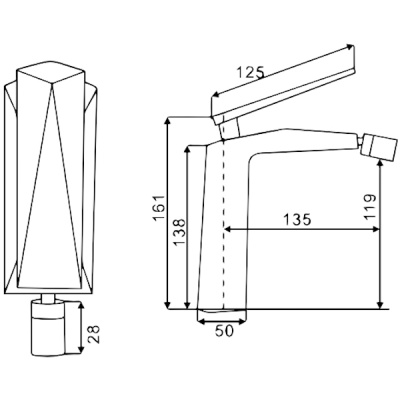 Смеситель для биде Boheme Venturo 376-W Белый Хром