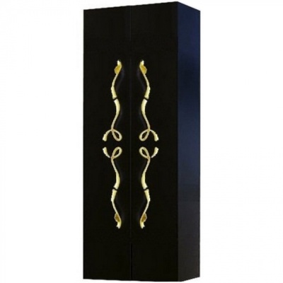 Шкаф пенал Aqwella Clarberg Due amanti 50 Due.05.05/BLK/GL Черный ручки Золото