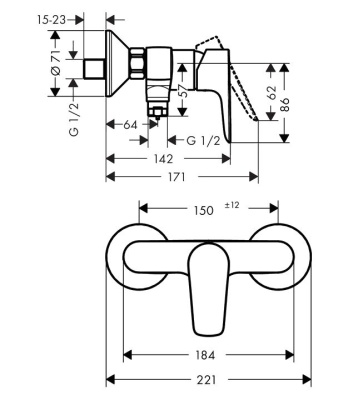 Смеситель для душа Hansgrohe Talis E 71760000 Хром