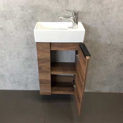 Тумба с раковиной Comforty Асти 40 00-00000834 подвесная Дуб темно-коричневый