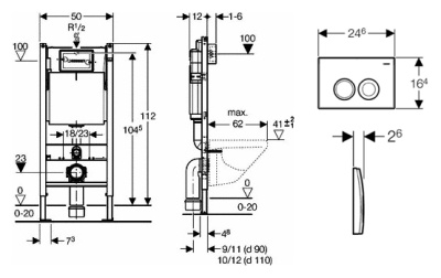 Комплект унитаза Geberit Selnova 500.265.01.1 с инсталляцией Duofix Delta UP100 458.124.21.1 с сиденьем Микролифт и клавишей смыва Хром