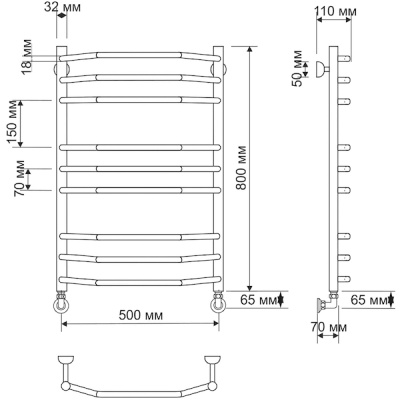 Водяной полотенцесушитель Secado Агата 2 50х80 Бронза