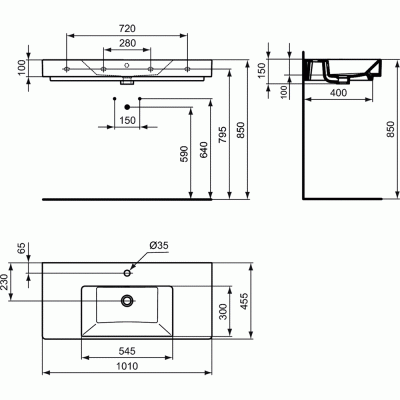 Раковина Ideal Standard Strada 101 K079001 Белая