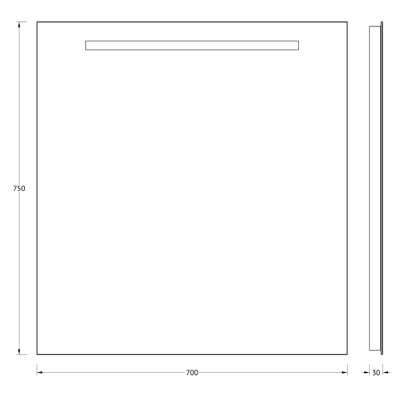 Зеркало Evoform Lumline 75х70 с подсветкой