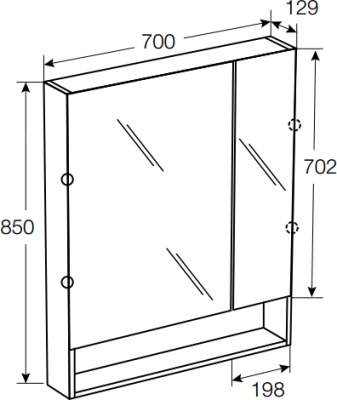 Зеркальный шкаф Roca The Gap 70 ZRU9302749 Белый матовый