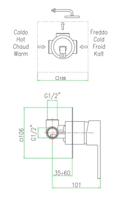 Смеситель для душа Webert Pegaso PE880101794 Золото матовое