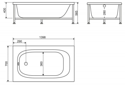 Акриловая ванна BelBagno 140x70 BB101-140-70 Белая