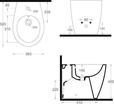 Биде Artceram Step STB002 01 00 Белое