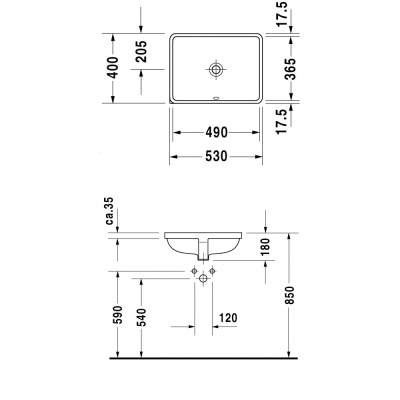 Раковина Duravit Starck 3 53 0305490000 Белая