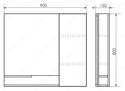 Зеркало со шкафом Comforty Верона 90 4136714 Дуб белый