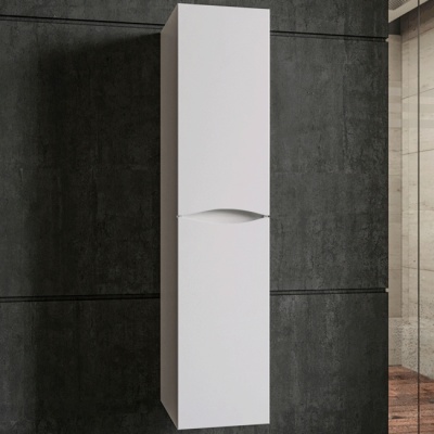 Шкаф пенал Бриклаер Вега 35 подвесной Белый глянец