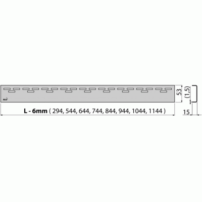 Решетка для лотка Alcaplast HOPE-1050M Хром матовый Решетка для лотка Alcaplast HOPE-1050M Хром матовый