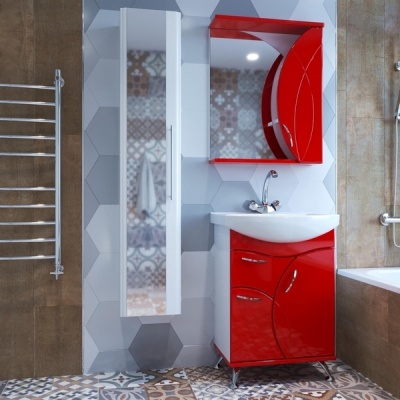 Зеркало со шкафом Mixline Магнолия 61 R 525925 с подсветкой Белое Вишня