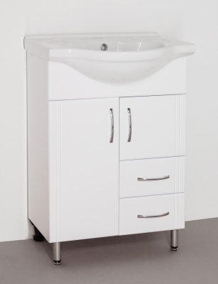 Тумба под раковину Style Line Эко Стандарт 10 2 Байкал 60 Белый глянец