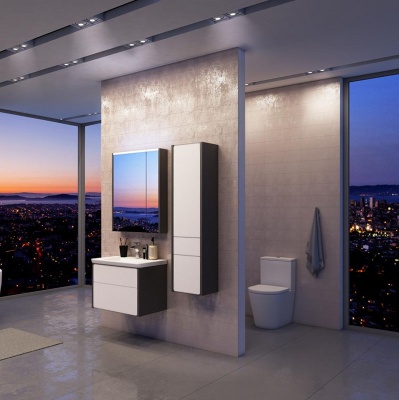 Тумба под раковину Roca Ronda 60 ZRU9302963 подвесная Белый глянец Антрацит