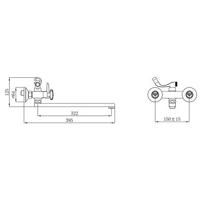 Смеситель для ванны Ростовская Мануфактура Сантехники SL117-140E универсальный Хром Смеситель для ванны Ростовская Мануфактура Сантехники SL117-140E универсальный Хром
