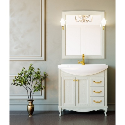 Комплект мебели для ванной ValenHouse Эллина 85 EK85_СЗ Слоновая кость ручки Золото