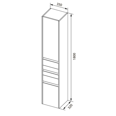 Шкаф пенал Aquanet Палермо 35 203943 подвесной Белый глянец