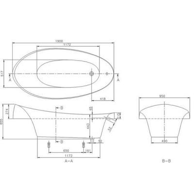 Квариловая ванна Villeroy&Boch Aveo 190x95 Белый альпин