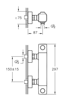 Смеситель для душа Vitra AquaHeat A47160EXP Хром