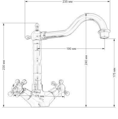 Смеситель для кухни Seaman Barcelone SSL-5079-Aurora Красное золото