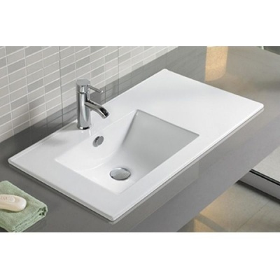 Тумба с раковиной Comforty Турин 90L 4137135 подвесная Дуб бежевый