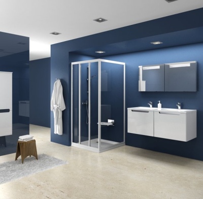 Стенка для душевого уголка Ravak APSS-90 белая+транспарент