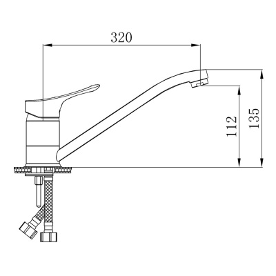 Смеситель для кухни Ростовская Мануфактура Сантехники SL120-004-25 Хром