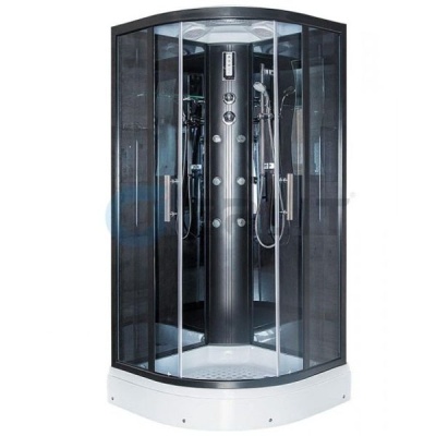 Душевая кабина Erlit Eclipse ER5709P-C24 90x90 с гидромассажем задняя стенка Зеркальная стекло тонированное