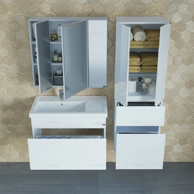 Шкаф пенал СанТа Марс 50 подвесной Белый