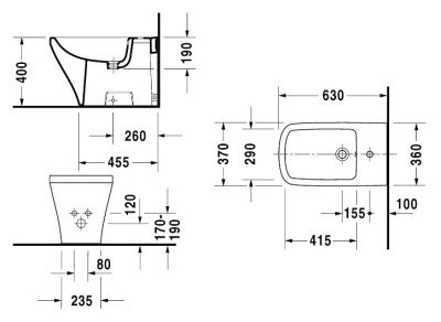 Биде Duravit Durastyle 22831000001 Белое