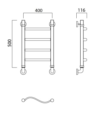 Водяной полотенцесушитель Aquanerzh 05-07A5040 Хром