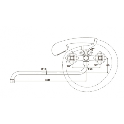 Смеситель для ванны Kaiser Carlson 11055 универсальный Хром
