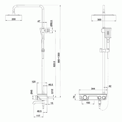 Душевая система Orans OLS-7554H с термостатом Серебристый хром