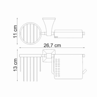 Держатель туалетной бумаги и освежителя воздуха WasserKRAFT Wern K-2559 Хром