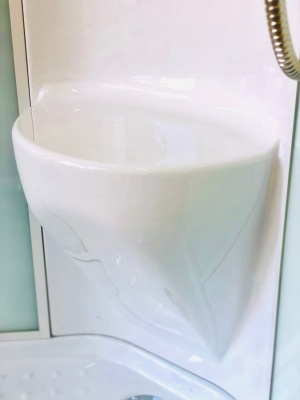 Душевая кабина Royal Bath HP 80х80 RB80HP6-WT-CH стекло прозрачное задняя стенка Белая