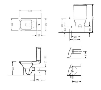 Унитаз компакт Serel Nita NT12 с бачком и сиденьем Микролифт