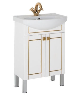 Тумба под раковину Aquanet Честер 60 186104 Белая патина Золото
