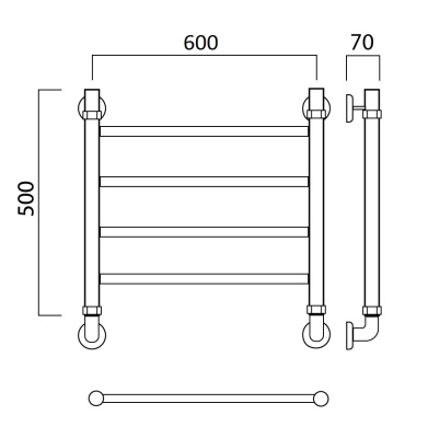 Водяной полотенцесушитель Aquanerzh 00-10A5060 Хром