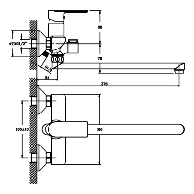 Смеситель для ванны Mixxus Premium Alex 006 Euro MXP0081 универсальный Хром