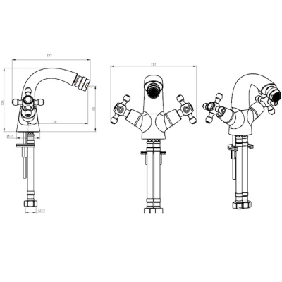 Смеситель для биде Boheme Flora 316-FL Бронза