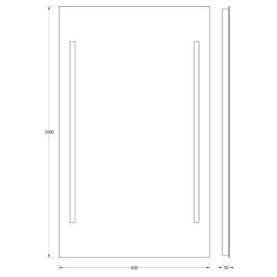 Зеркало Evoform Lumline 100х60 с подсветкой