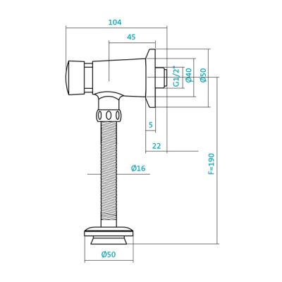Смывное устройство для писсуара Santek 1WH302089 Хром