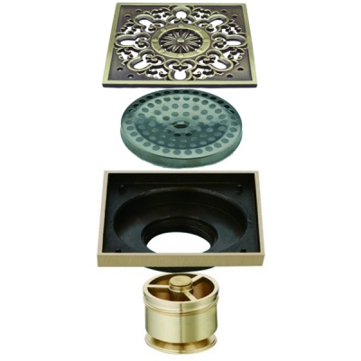 Трап для душа Veragio Canyon VR.CAN-2017.BR с решеткой Бронза