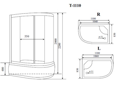 Душевая кабина Timo Standart P 110x85 L T-1110PL без гидромассажа