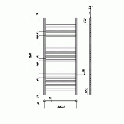 Водяной полотенцесушитель Ravak Degree 53х120 X04000083667 Хром