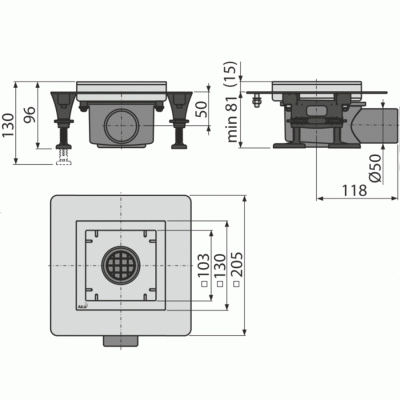 Трап для душа Alcaplast APV120 без решетки
