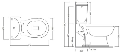 Унитаз TW Bristol TWBR03bi Белый