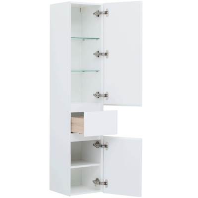 Шкаф пенал Aquanet Нью-Йорк 35 R 203956 подвесной Белый глянец