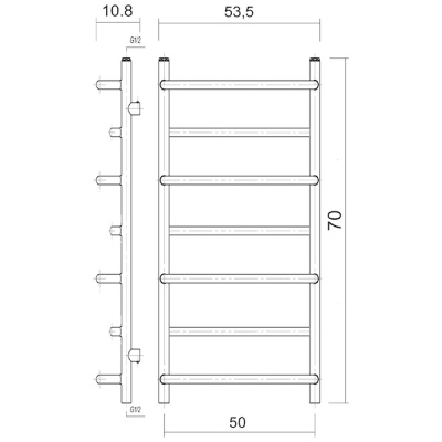 Полотенцесушитель водяной Domoterm Орфей П7 500*700 АБР Античная бронза